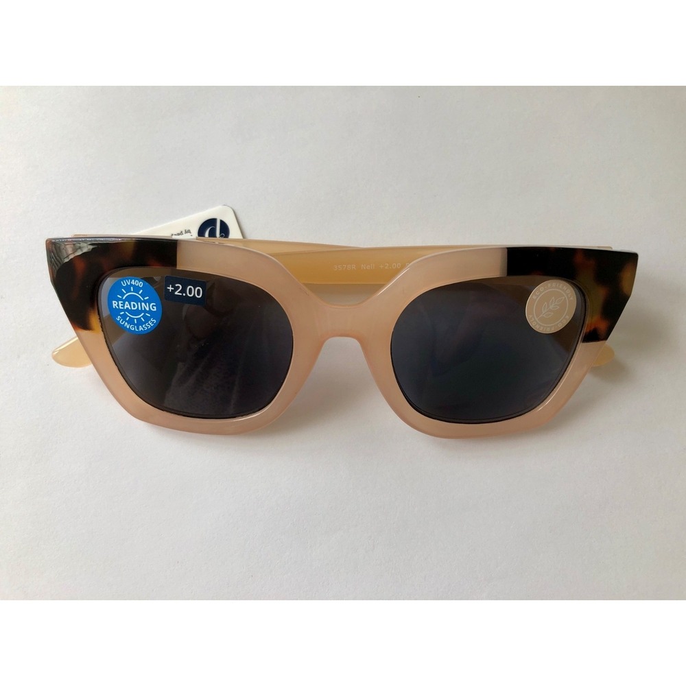 New Peepers‎ Nell Tan/Tortoise Cat Eye Peepers Reading Sunglasses +2.00